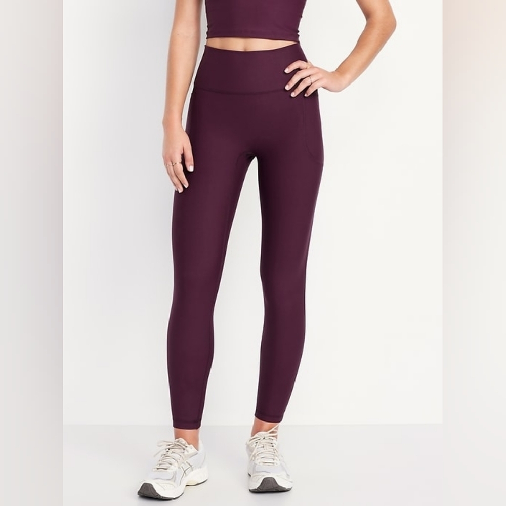 Old Navy Active Berry/Maroon Colored Extra High-Rise Powersoft Leggings